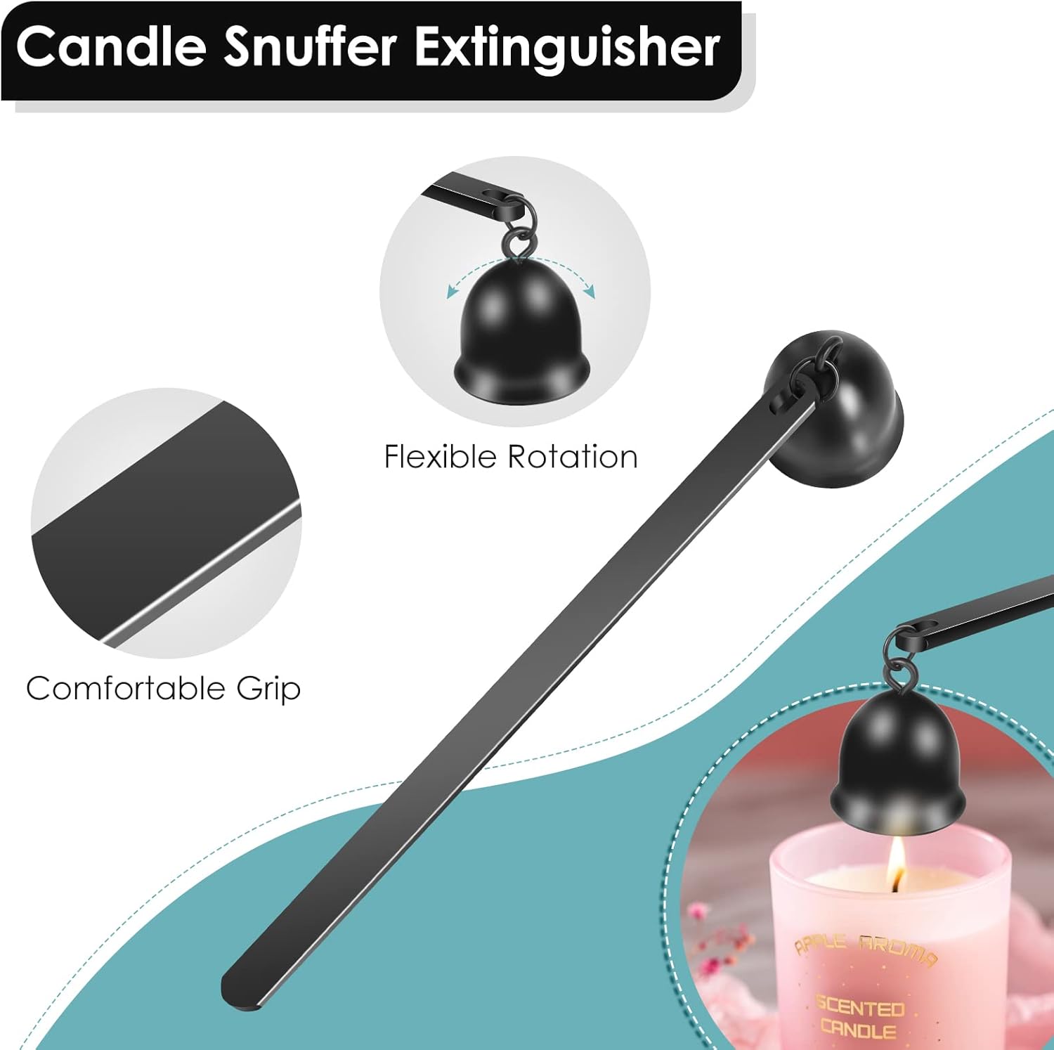 Saiveina 3 in 1 Candle Accessory Set Black