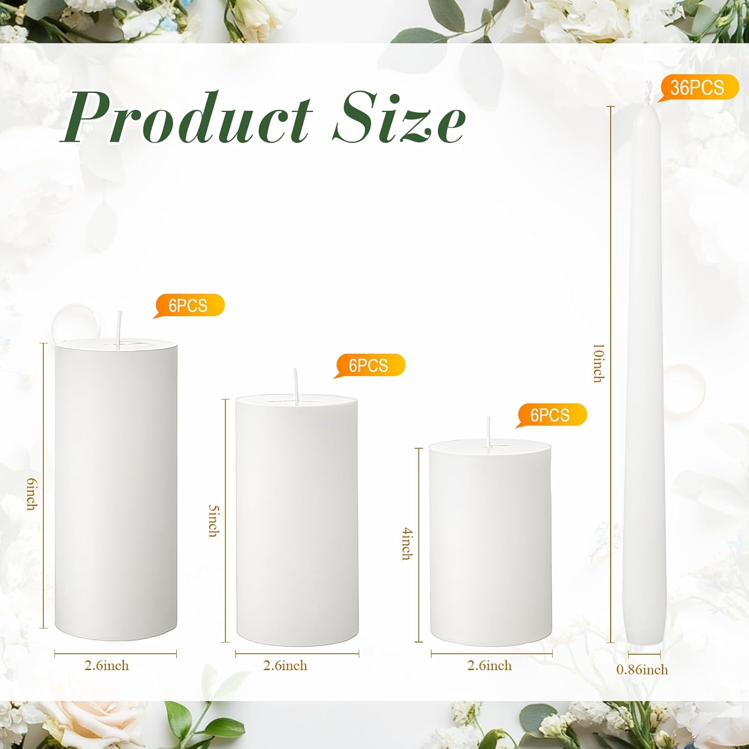MTLEE 54 Pcs Unity Candles Set Perfect for Weddings and Parties