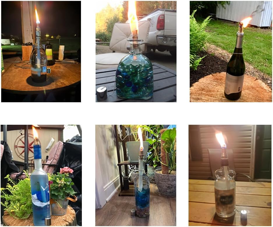 Vibrant Garden Lights Wine Bottle Torch Kit 4 Pack