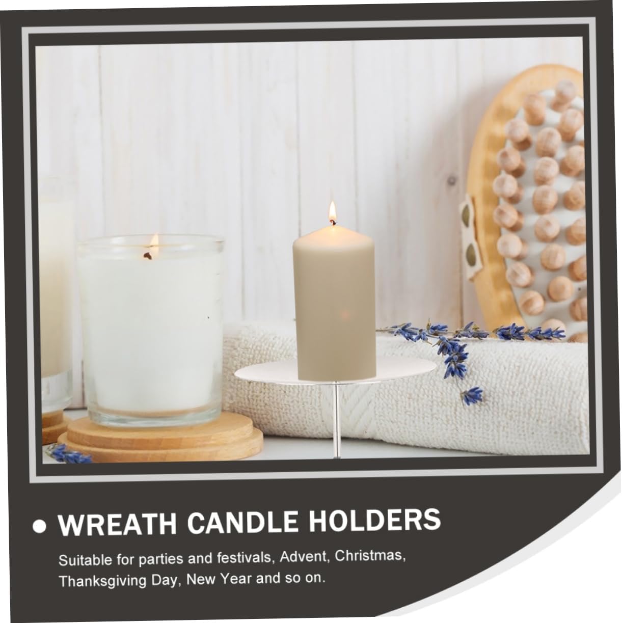 Candle Base Holders Wreath Fixes Metal Candle Holder Set