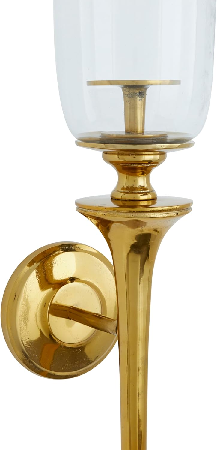 Deco 79 Aluminum Gold Candle Sconce