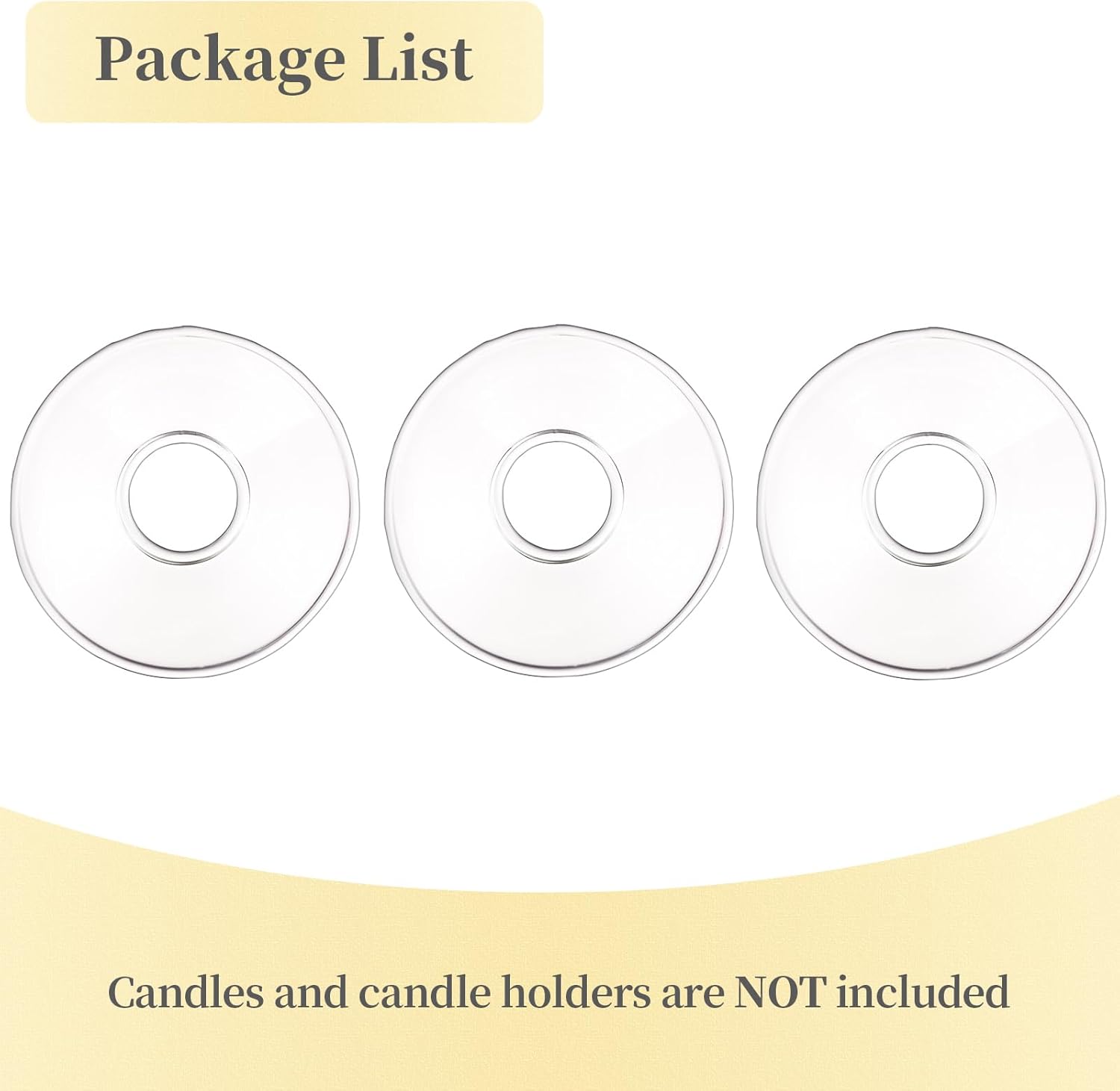 3-Piece Glass Candle Drip Protectors
