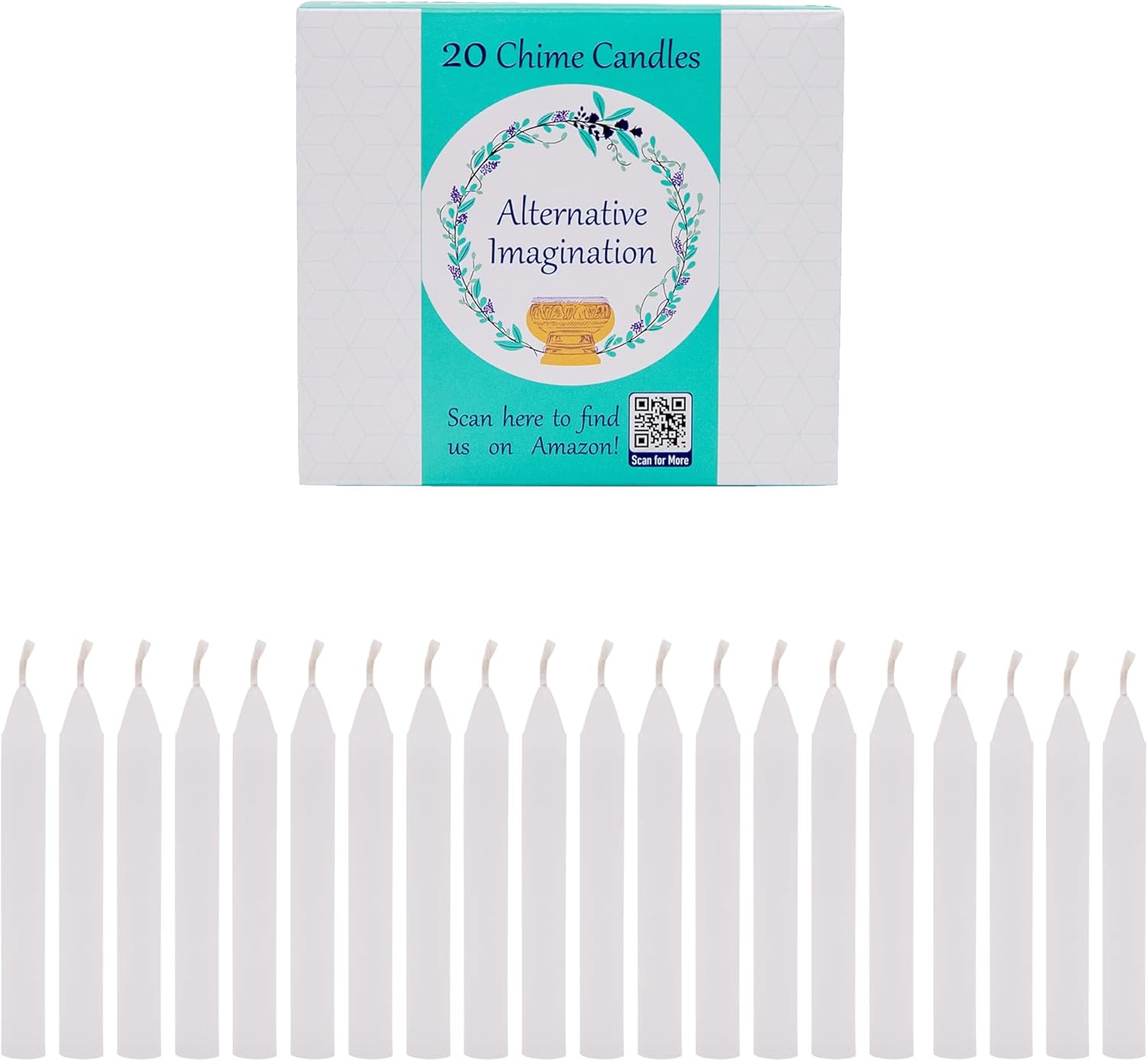 20 Pack White Candles for Prayer Decor