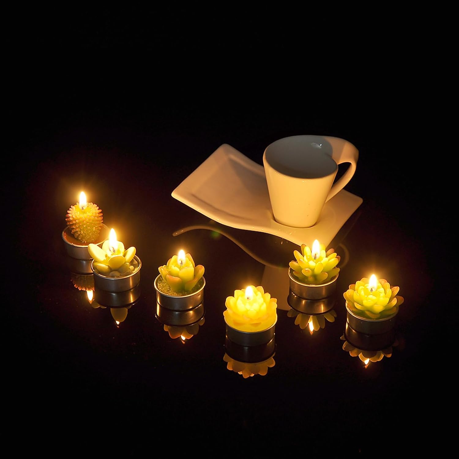 Vivid Cactus Tealight Candles