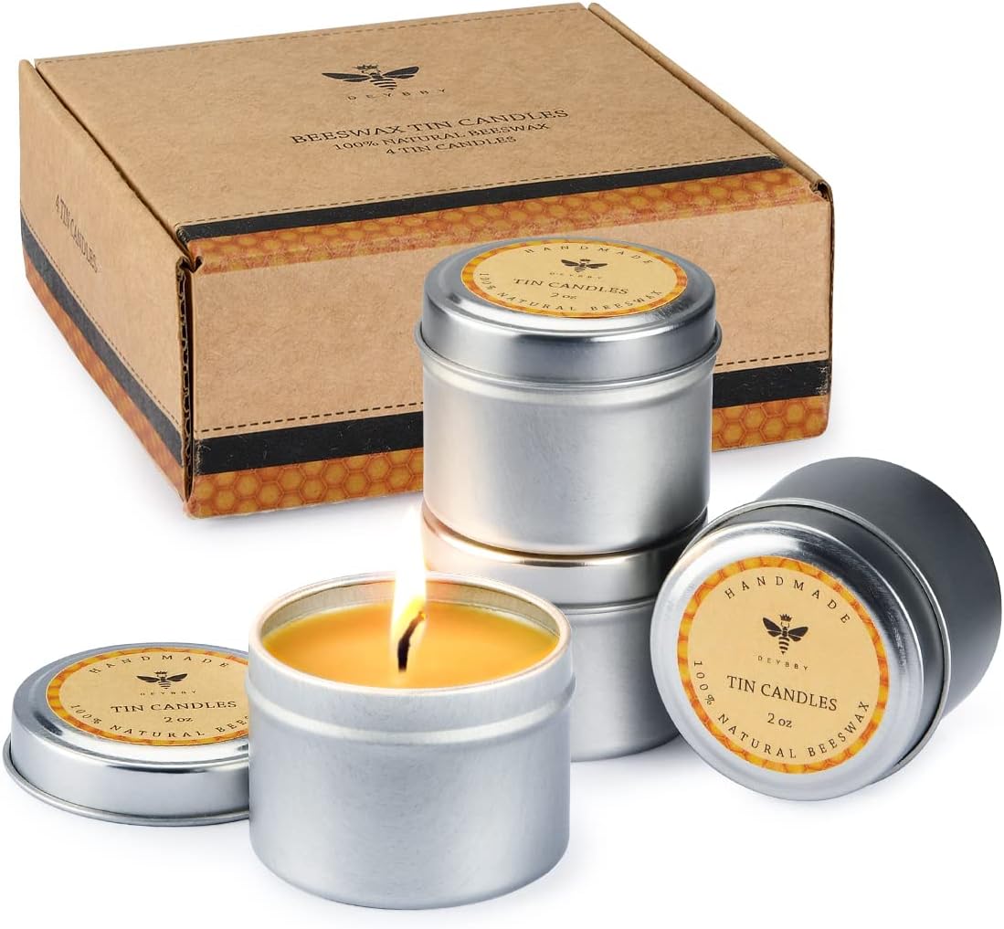 Natural Honey Scented Travel Tin Candle Set