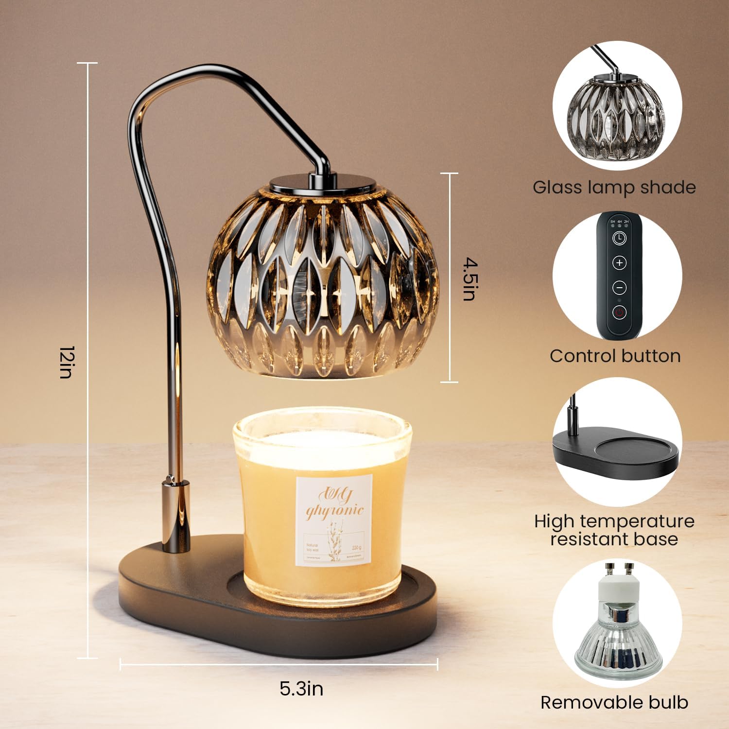Candle Warmer Lamp with Timer 4-Level Dimmer