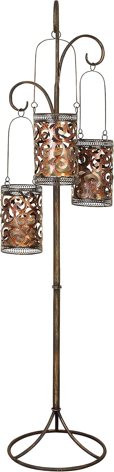 Benzara 41970 67Hx16W Metal Floor Candle Lantern