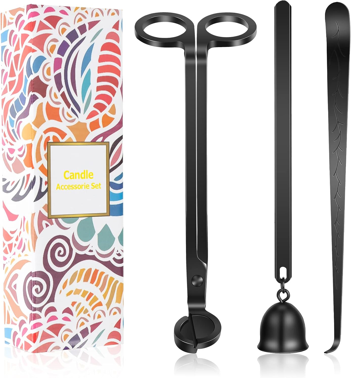 Saiveina 3 in 1 Candle Accessory Set Black