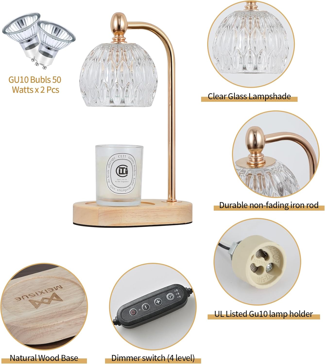 Fragrance Candle Warmer lamp with Timer Dimmer