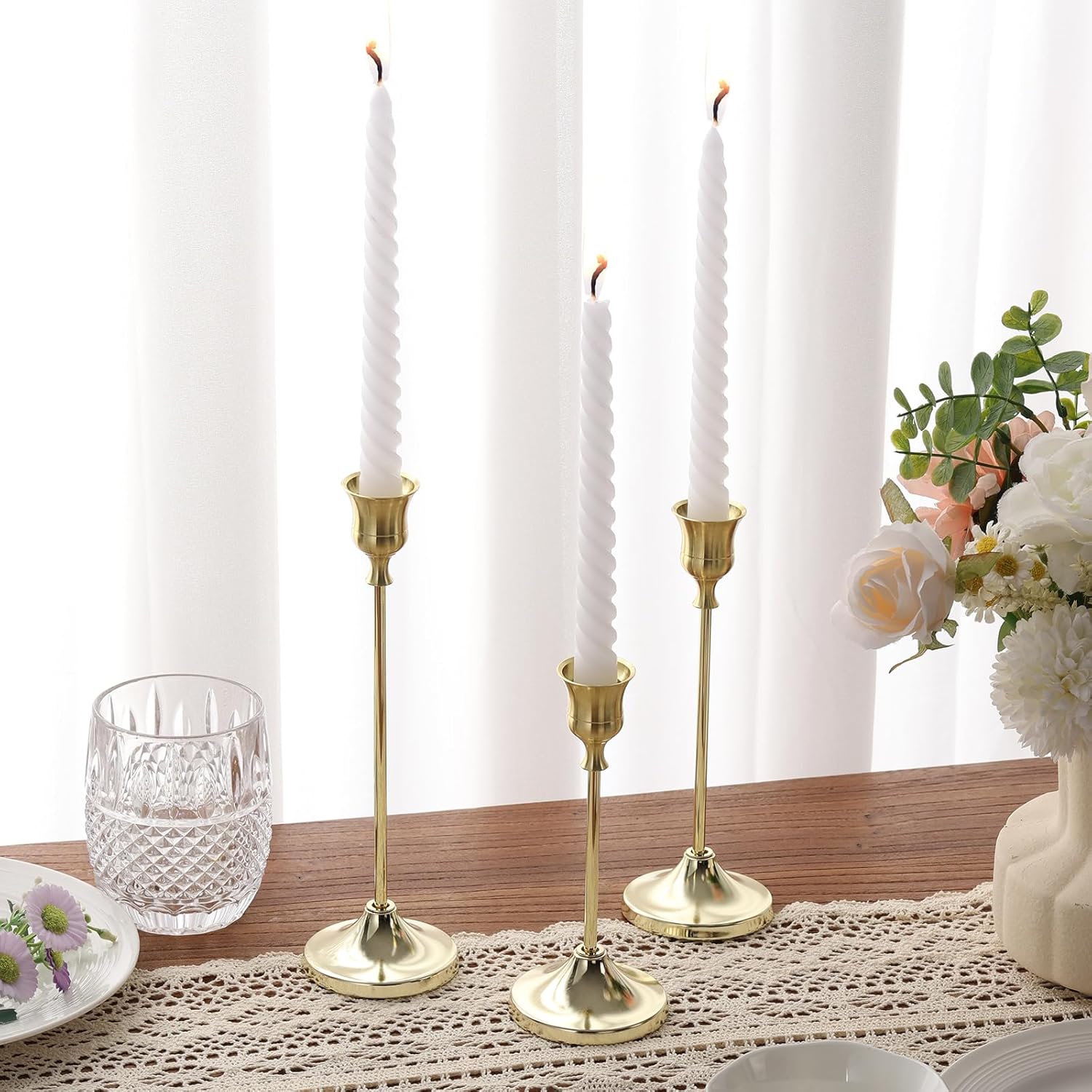 Sturdy 6-Piece Gold Candlestick Holders