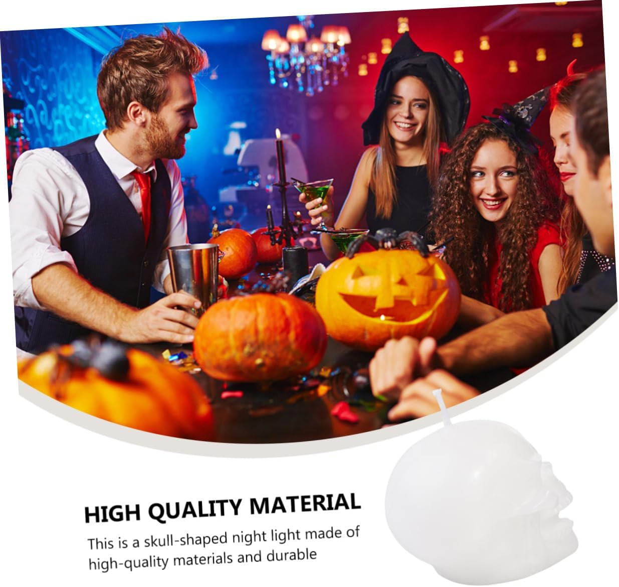 Halloween 2 Piece Skull Candle Holder for Food