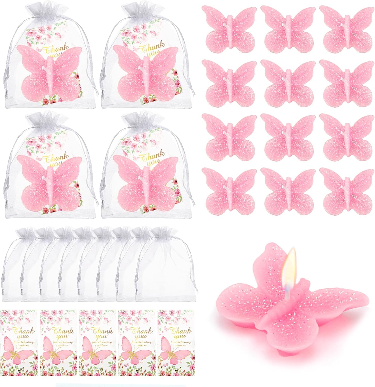 50-Set Butterfly Baby Shower Party Favor Set