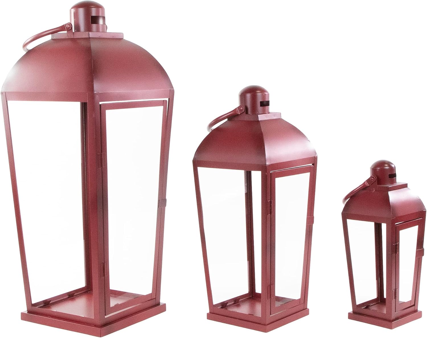 3-Piece Red Candle Lantern Set