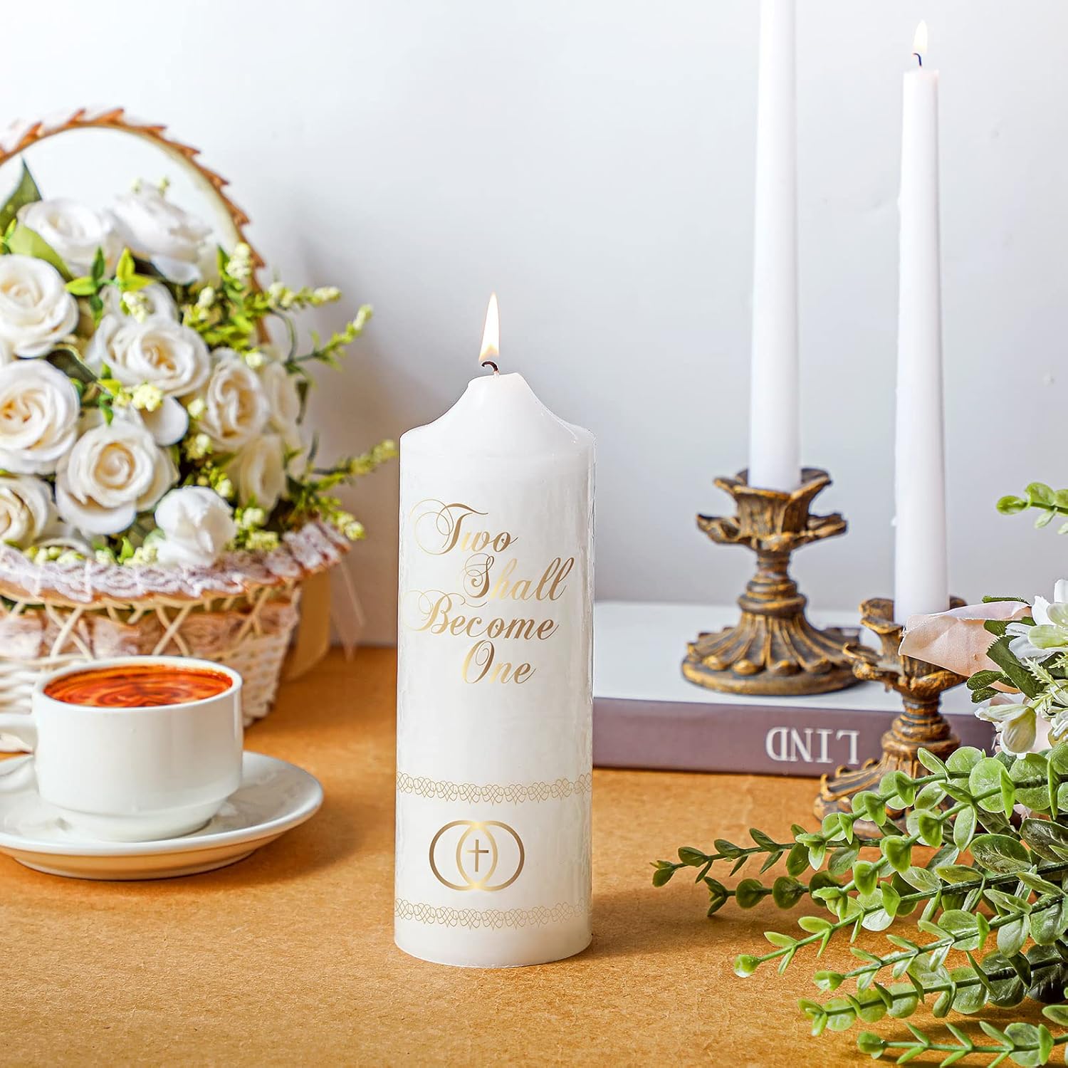 Frienda Unity Taper Candle Set - 3-Piece Cross Design