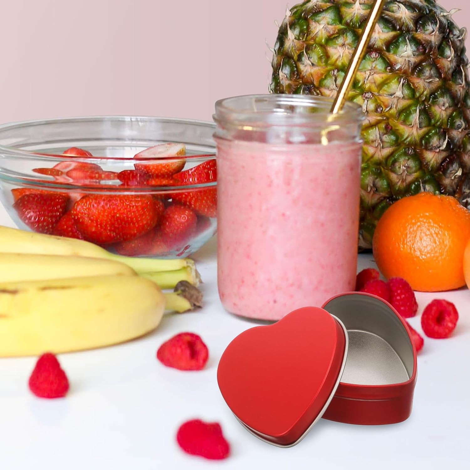 Valentines Heart Candle Tins 10pc Set