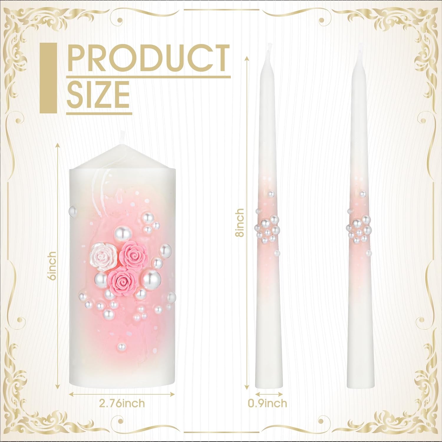 Glowing Sequoia Wedding Unity Candles Set