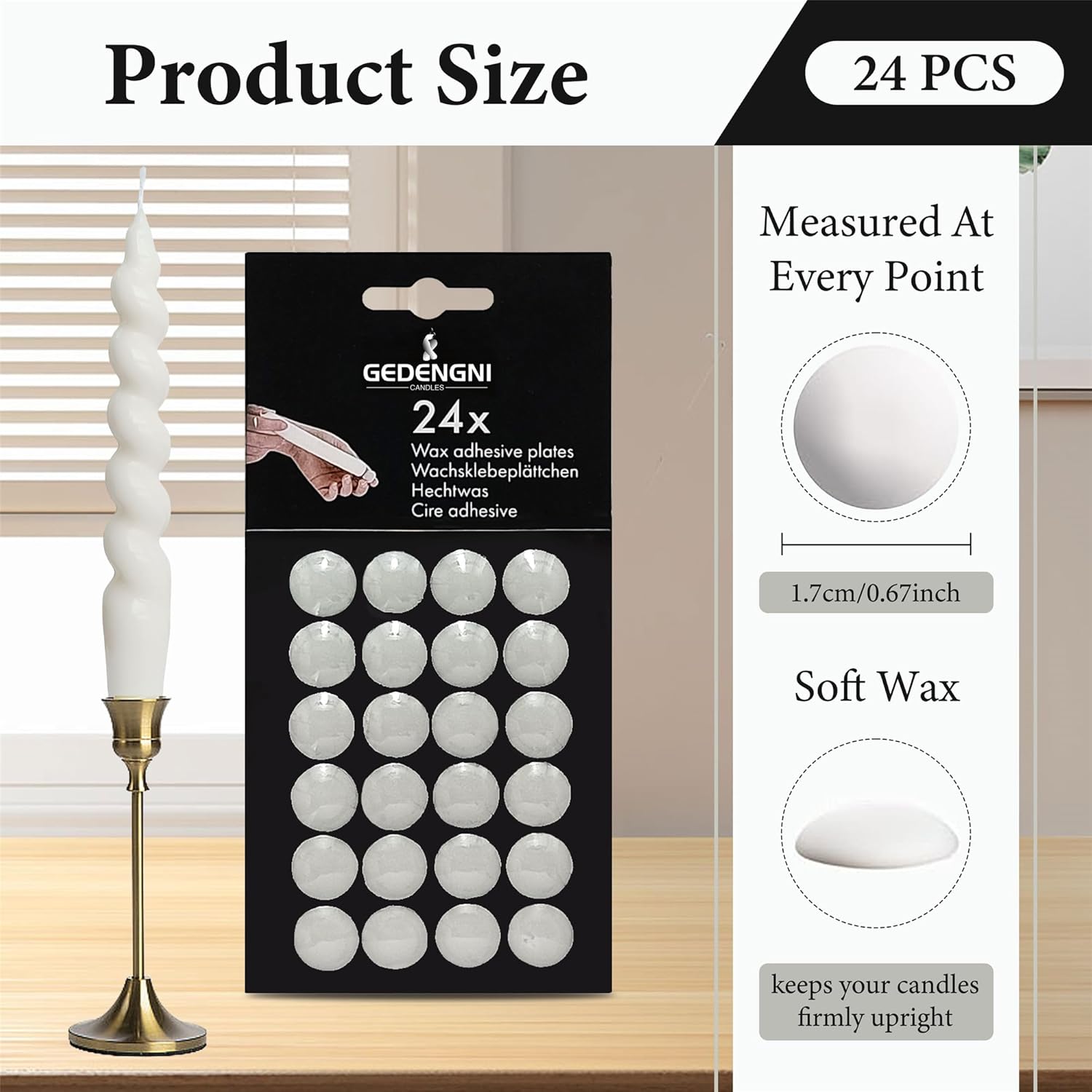 White Taper Candle Wax Dots