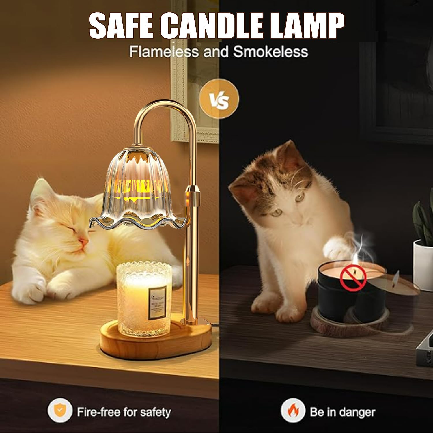 Adjustable Candle Lamp with Timer - 50W Halogen Scented Warming Holder