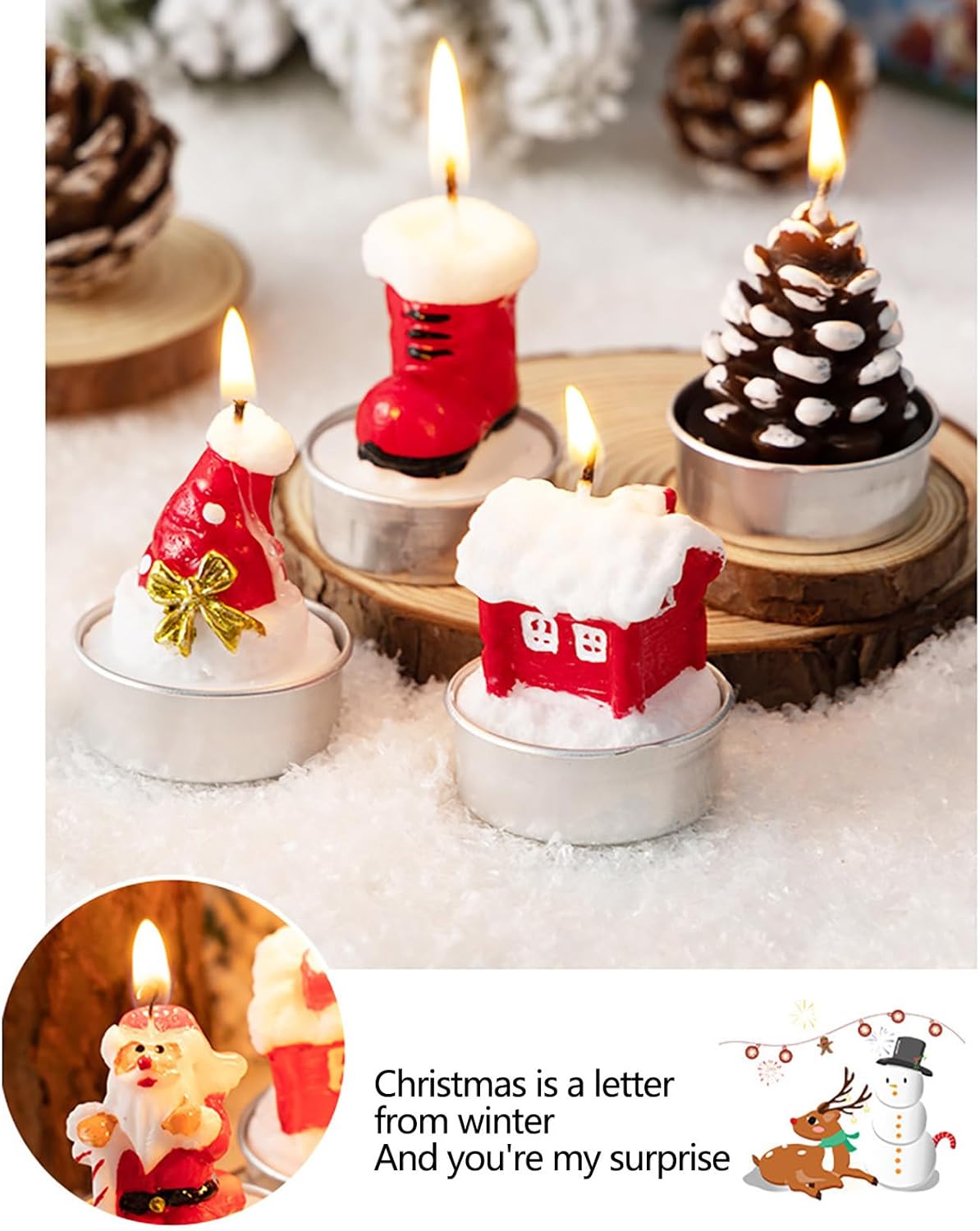 Mini Christmas Tea Lights - 3Pcs Set