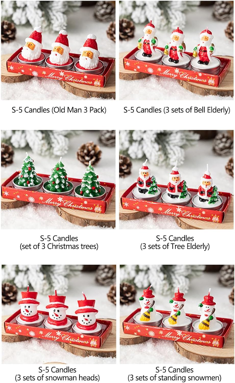 Mini Christmas Tea Lights - 3Pcs Set