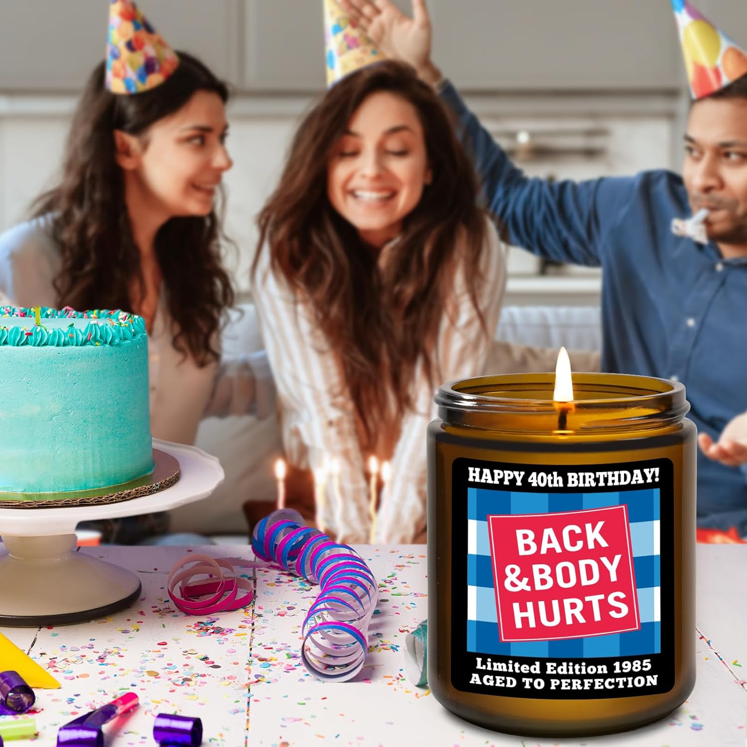 40th Birthday Candle for Women Men