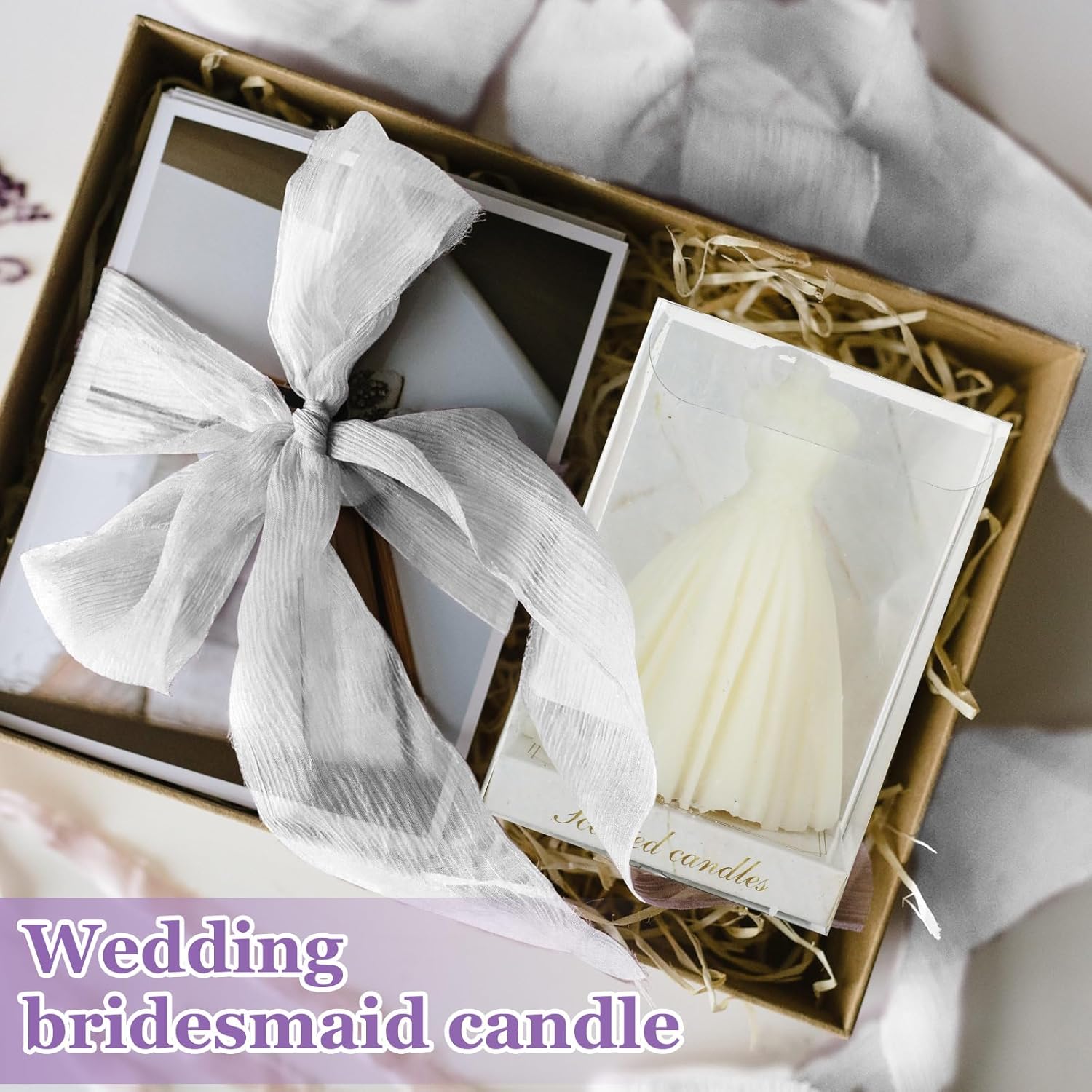 MTLEE 6-Pack Bridesmaid Wedding Dress Candles