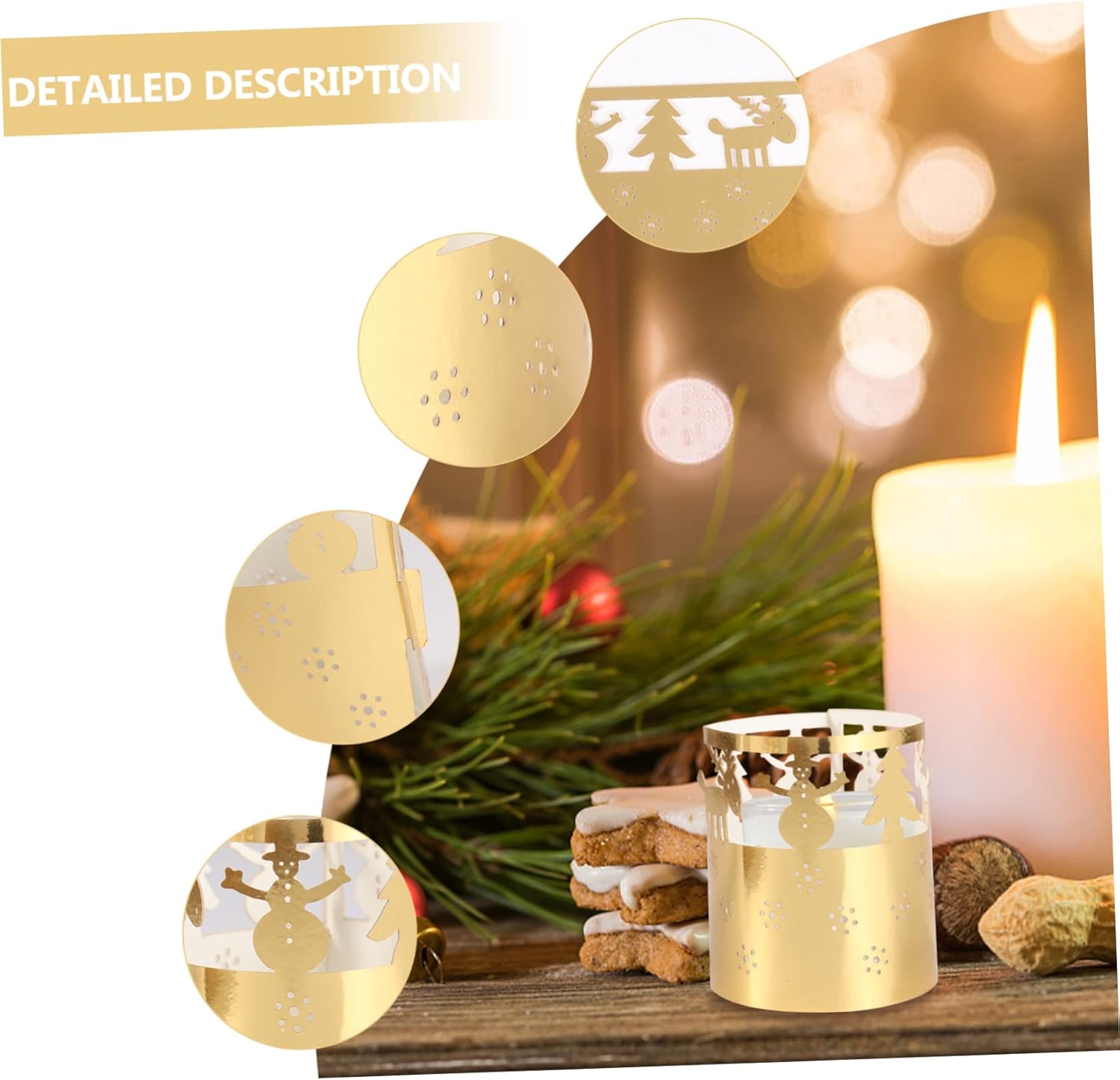Zerodeko Christmas Snowflake Candle Lamp Shade