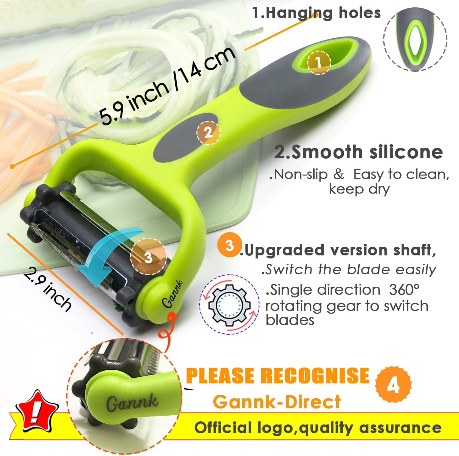 3-in-1 Julienne Potato Peeler Set with Julienne Bit and Potato Nullifier