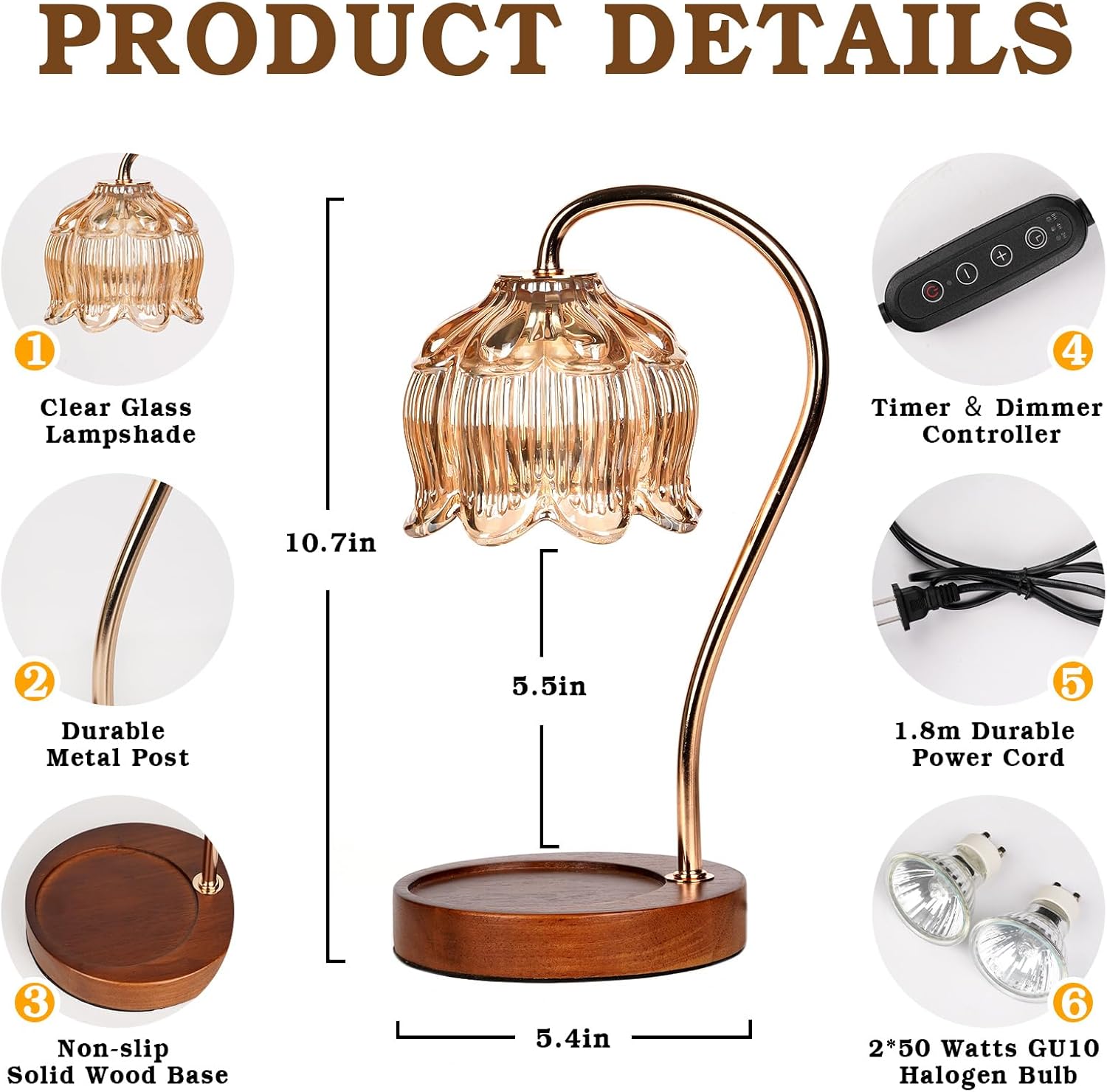 Funistree Dimmable Candle Warmer Lamp Timer