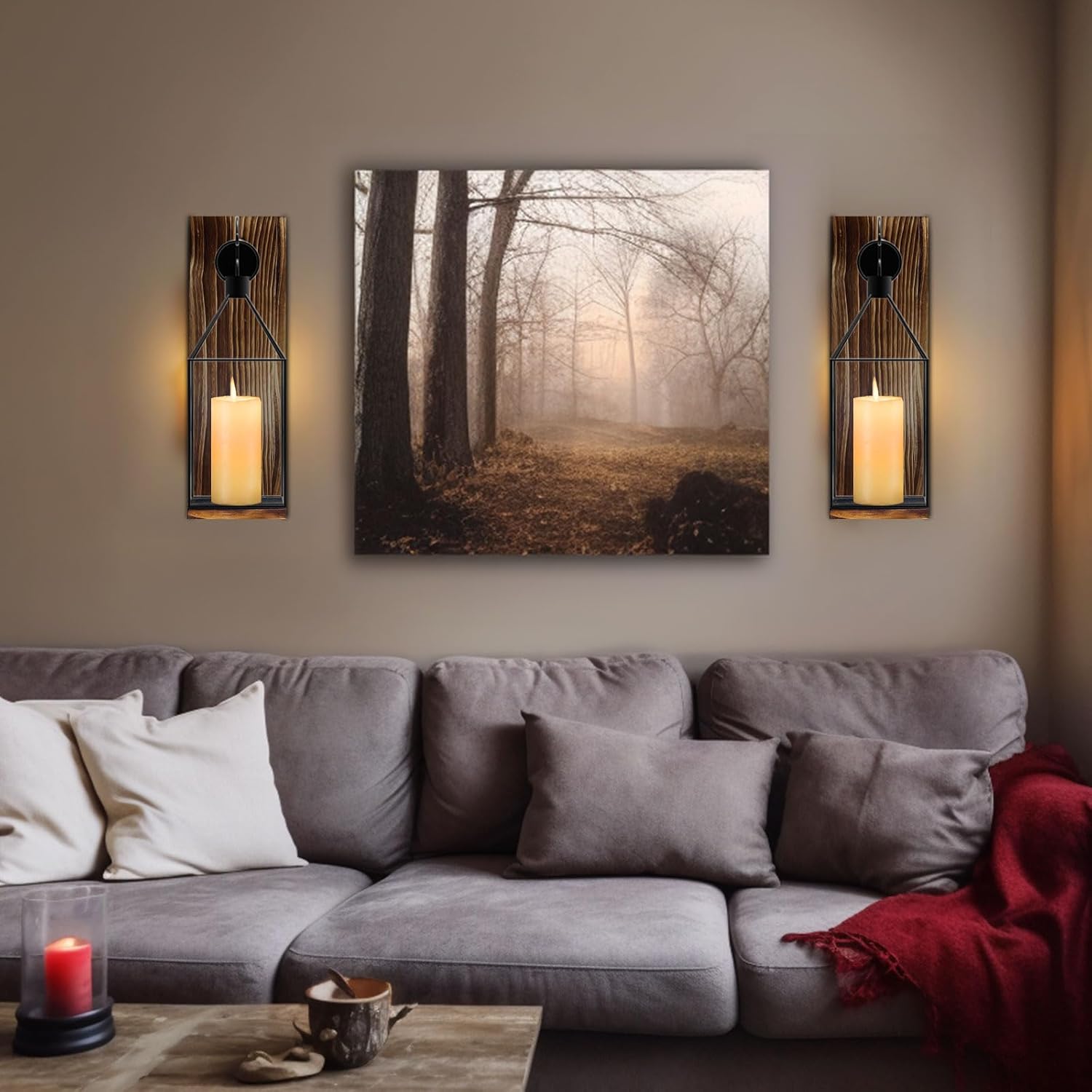 Warm Rustic Candle Sconce