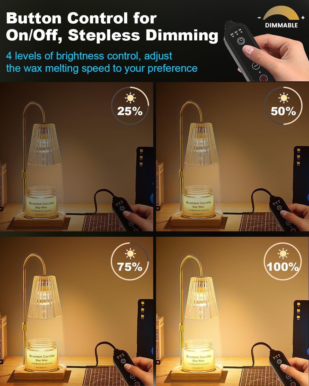 SooFoo Candle Warmer Lamp with Timer and Dimmer