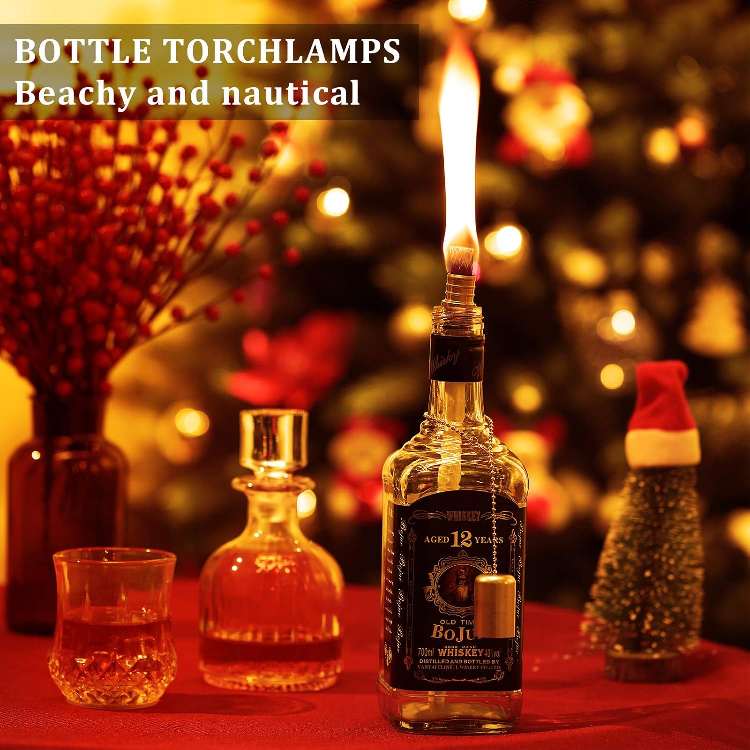 Nuanchu 8-Piece Wine Bottle Torch Lamp Kit for Home Kitchen