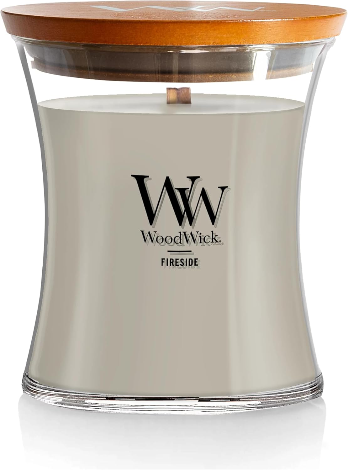 WoodWick Medium Hourglass Candle Fireside Scent Premium Soy Blend