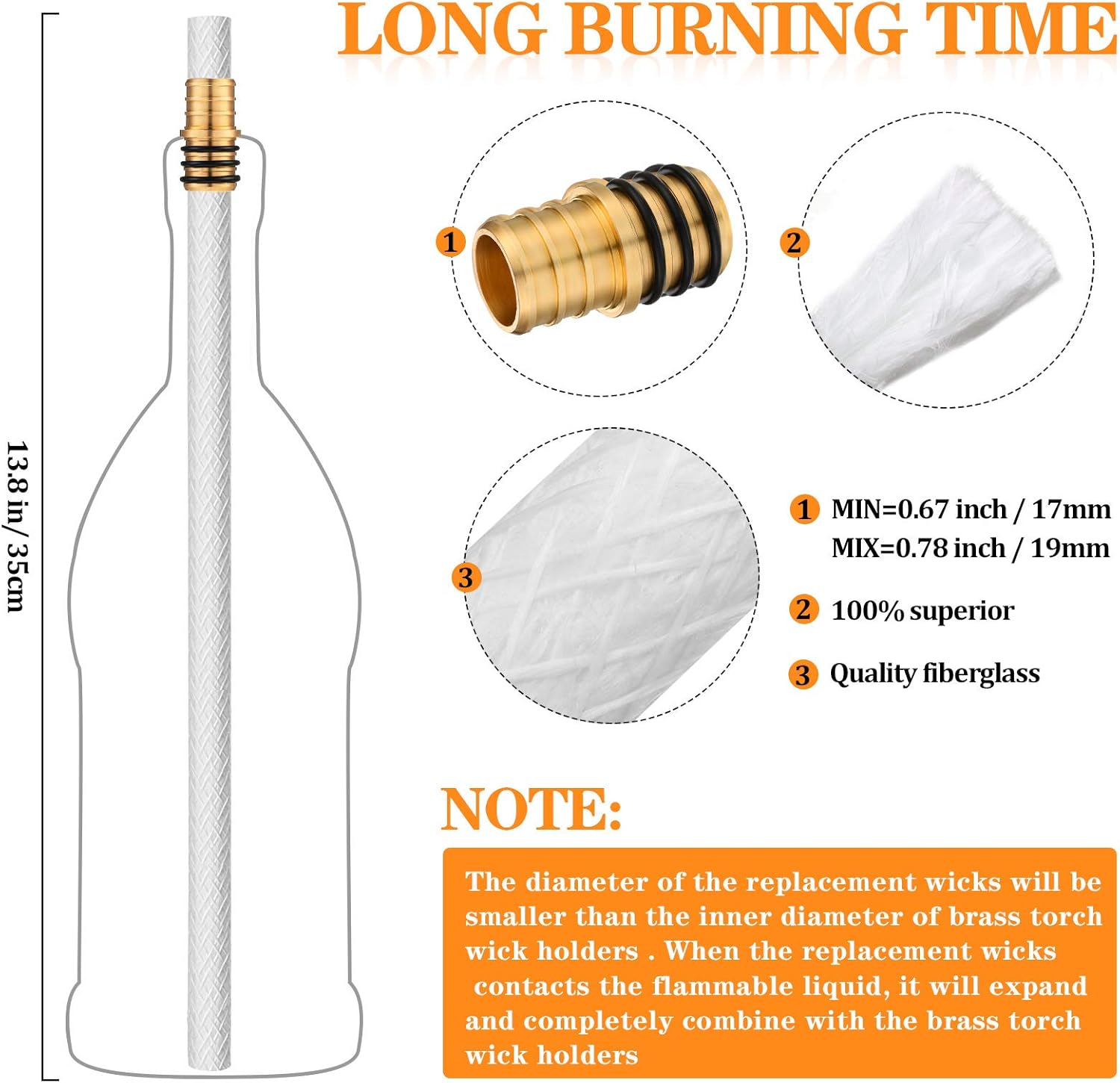Nuanchu 8-Piece Wine Bottle Torch Lamp Kit for Home Kitchen