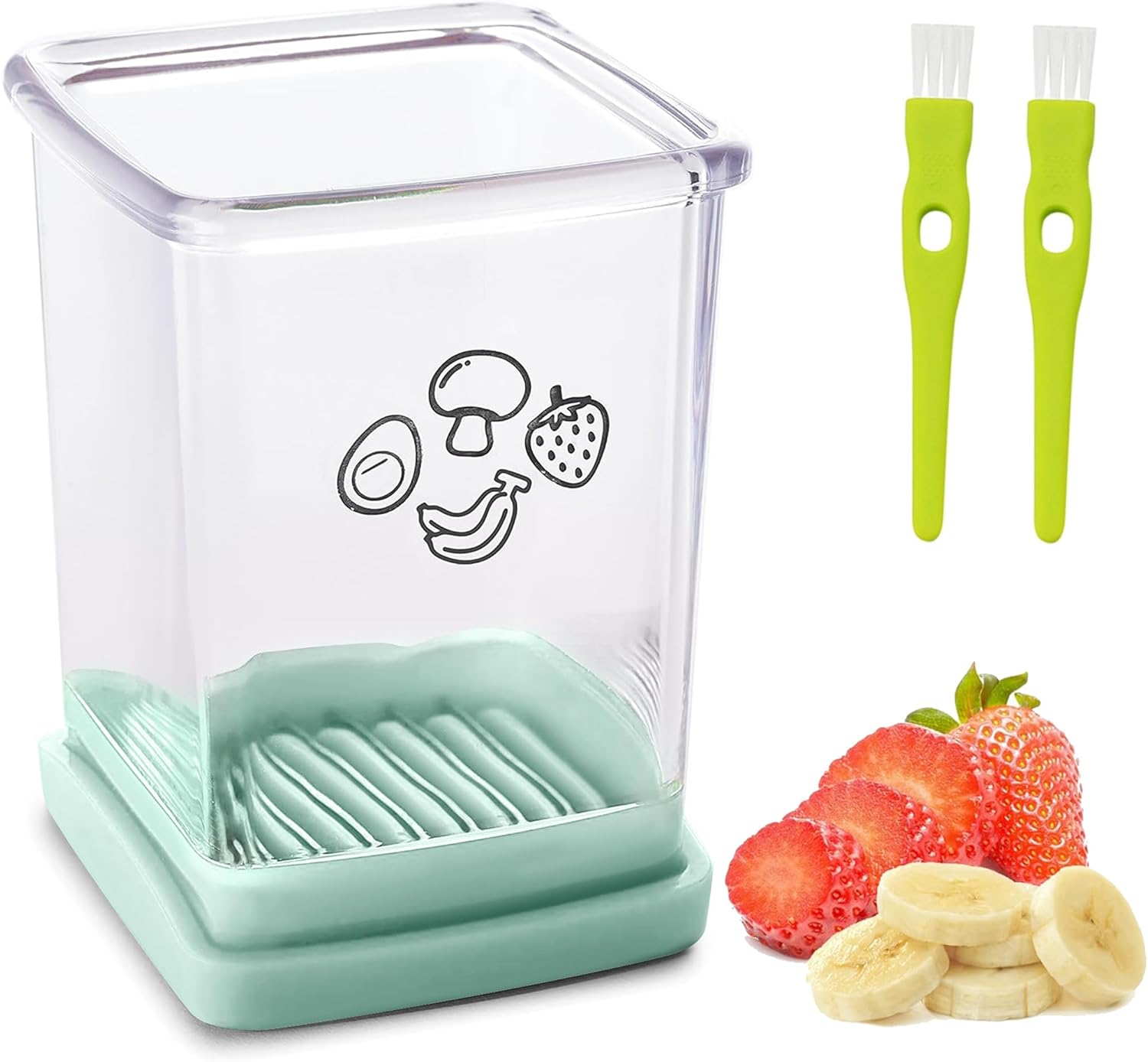 ERHIRY Speed Fruit Slicer for Bananas Strawberries Eggs and More Cyan