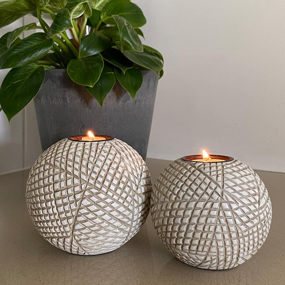 Elegant Orb Candle Holder Set 2-Pack