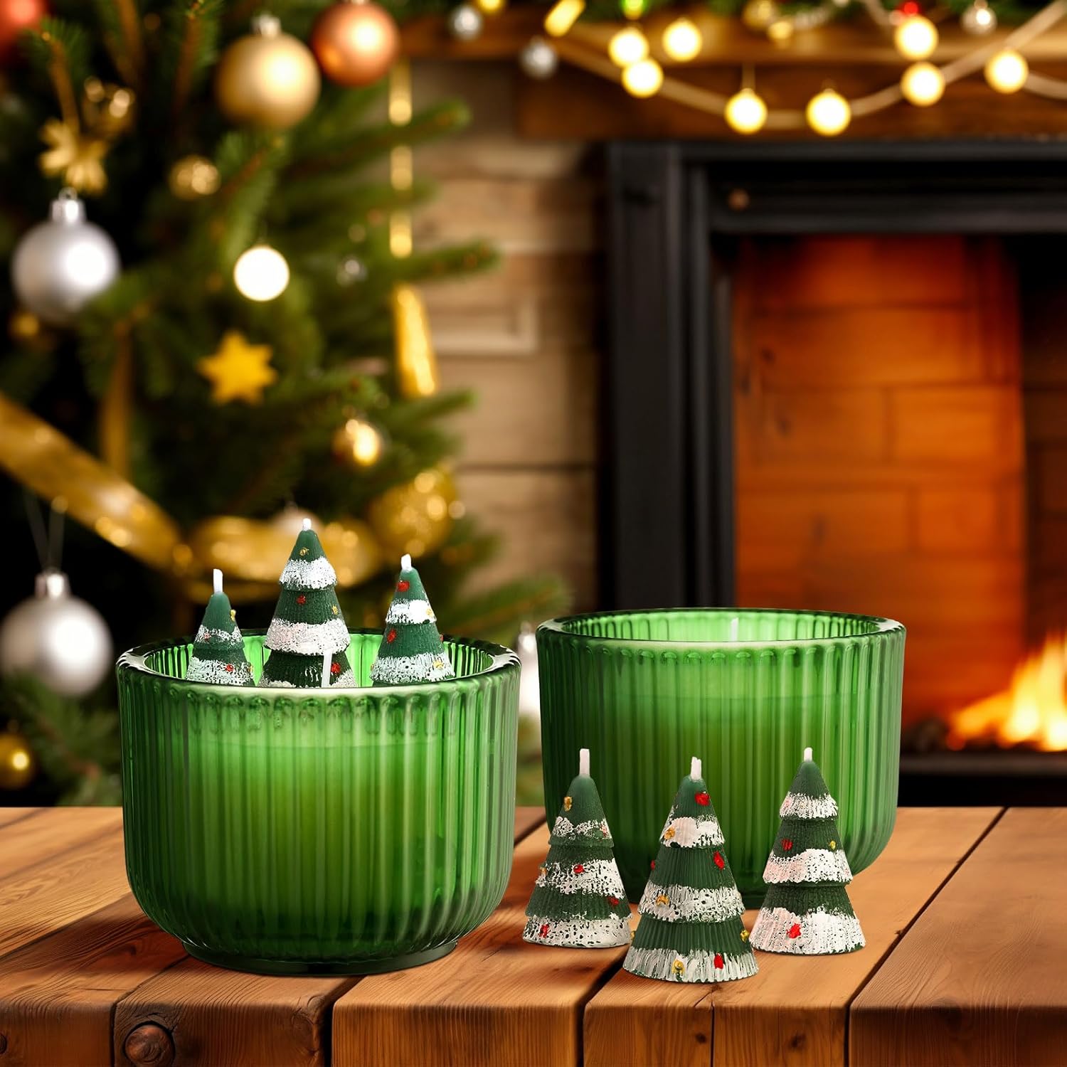 2 Christmas Tree Candles Perfect for Winter