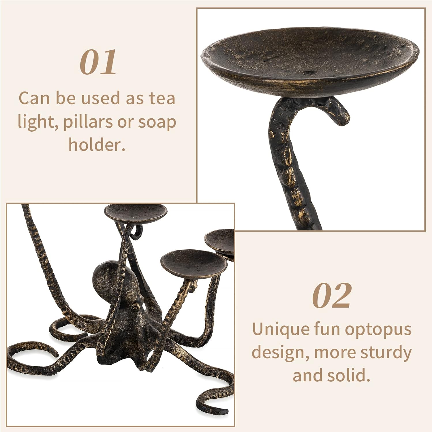 eye-catching Octopus Candle Holder for Halloween Table Centerpiece
