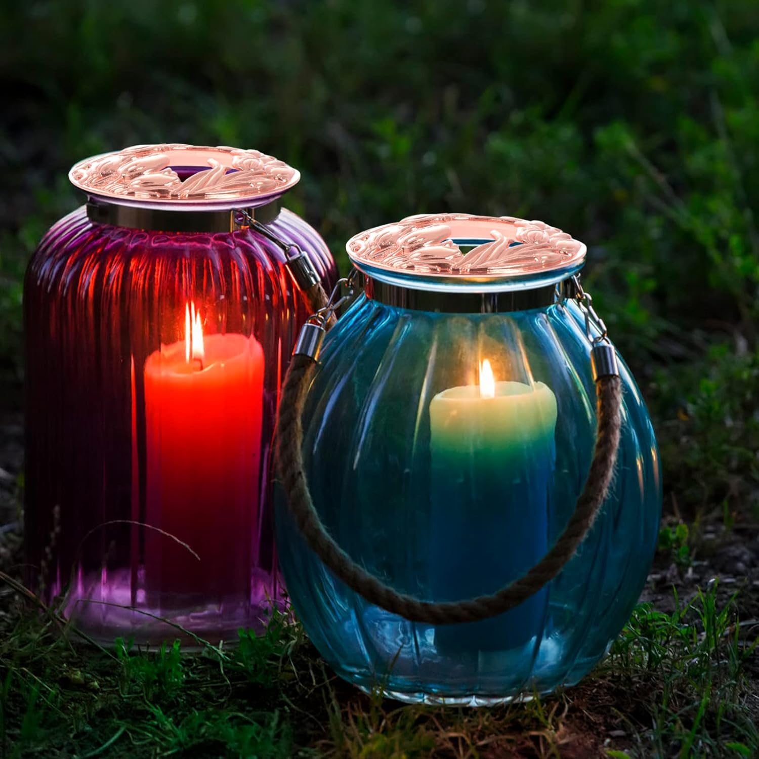 VOSAREA Windproof Durable Rose Gold Metal Candle Shade