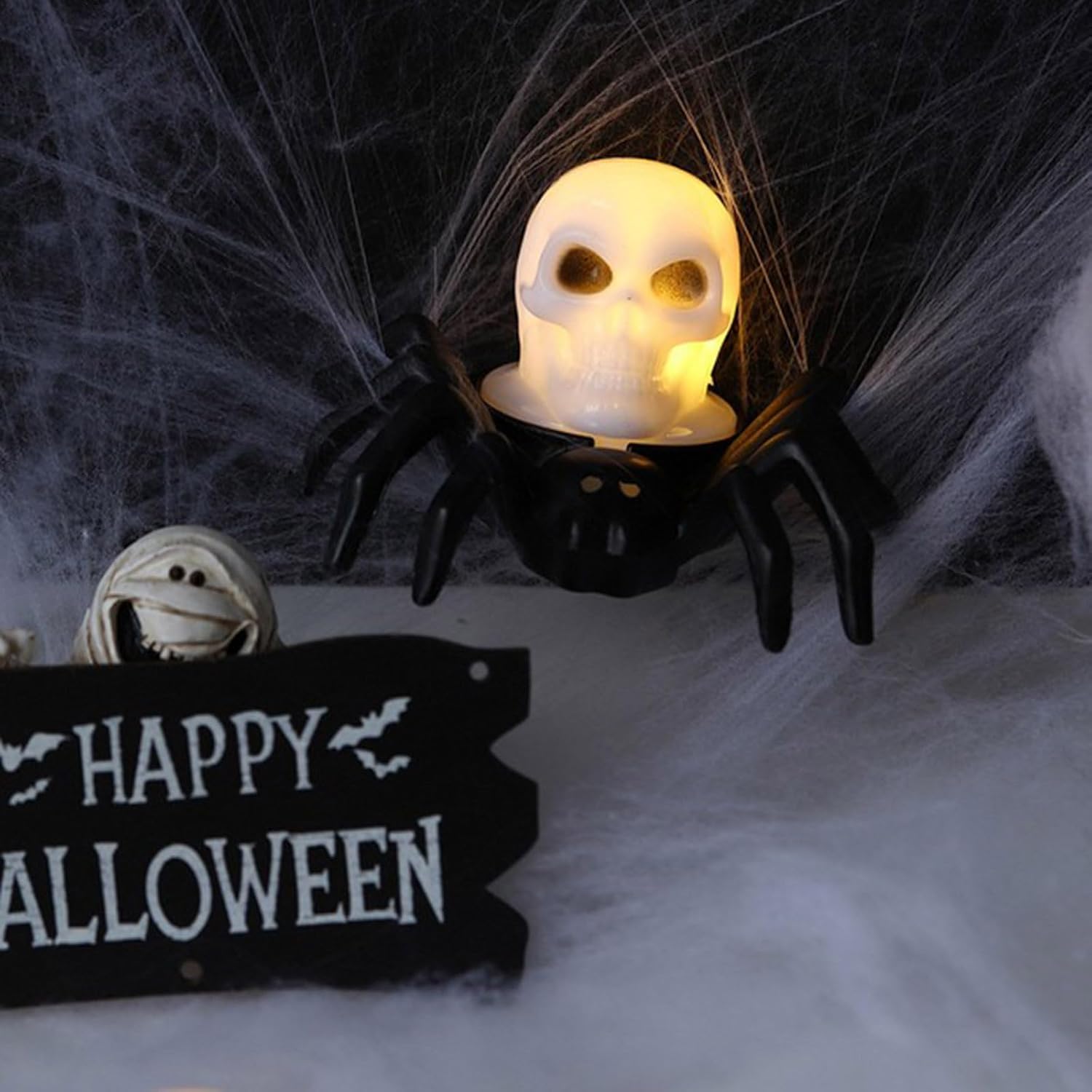 Arachnid Skeleton LED Candle for Halloween