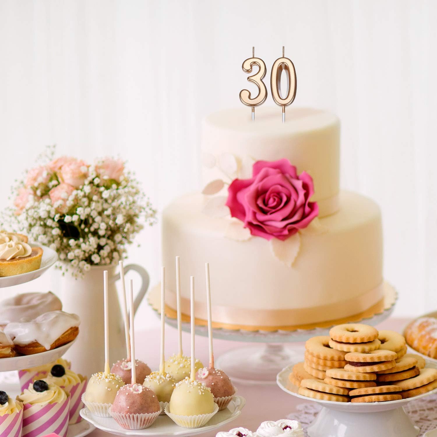 30th Birthday Candles Cake Topper Happy Birthday Candle 354 inches