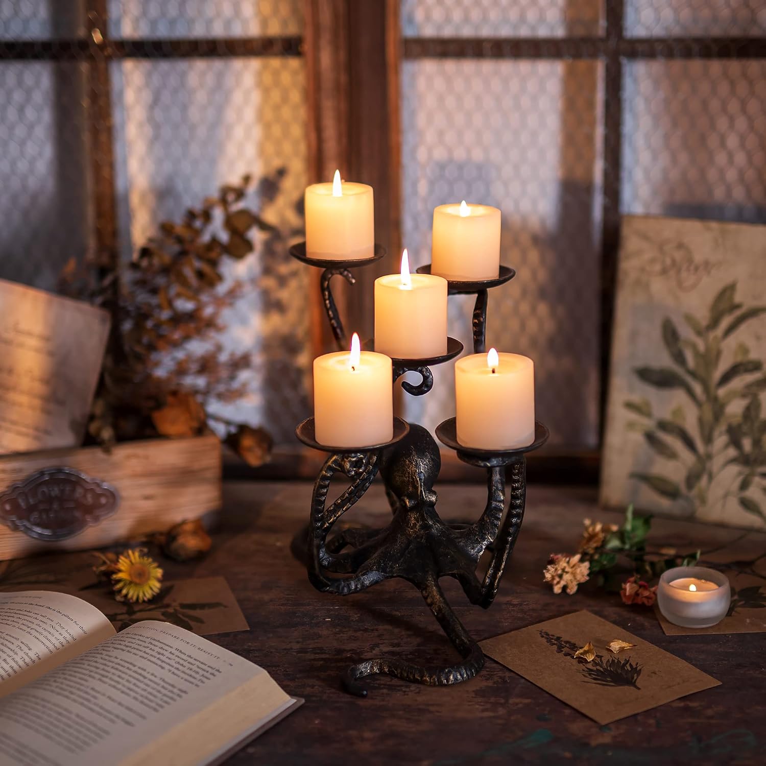 eye-catching Octopus Candle Holder for Halloween Table Centerpiece