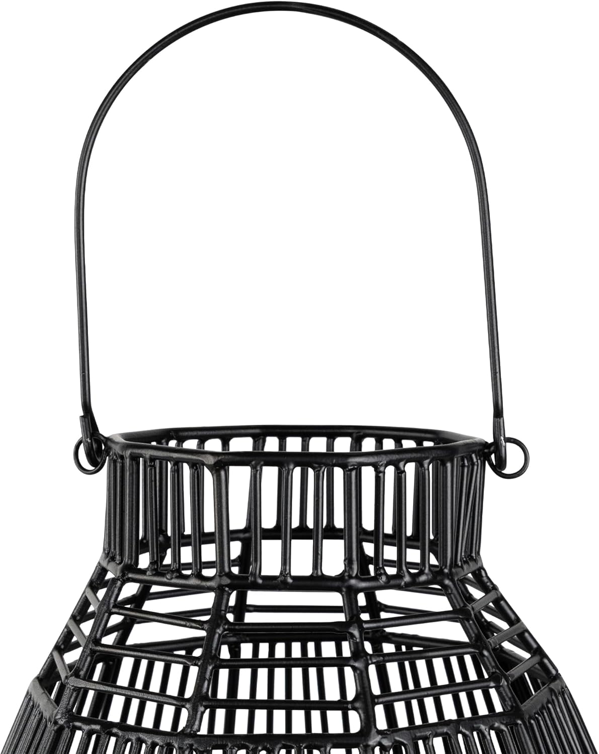 Northlight Medium Iron Geometric Hurricane Candle Lantern 825 Black