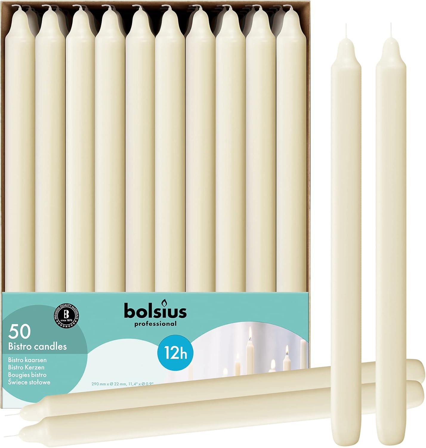 BOLSIUS Ivory Candlesticks Bulk Pack