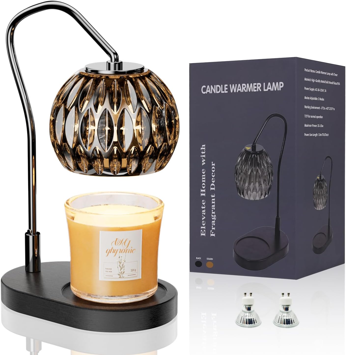 Candle Warmer Lamp with Timer 4-Level Dimmer