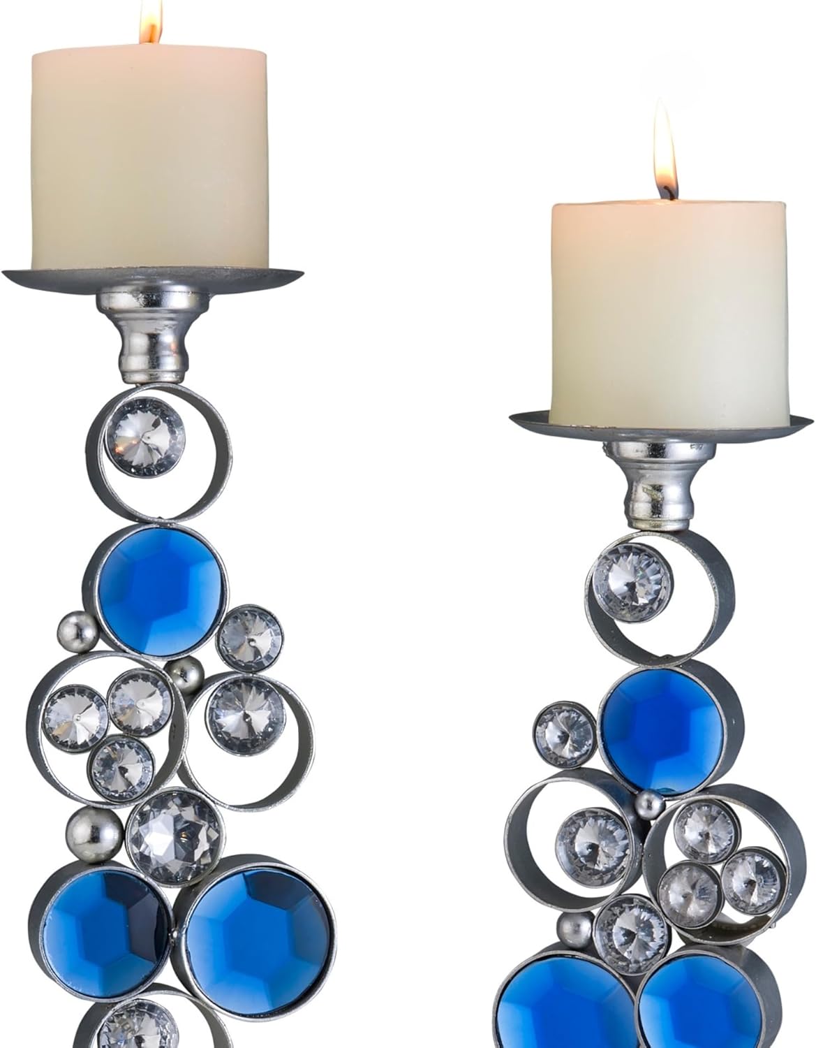 Elegant Candleholder Set 16 14 tall Silver Finish