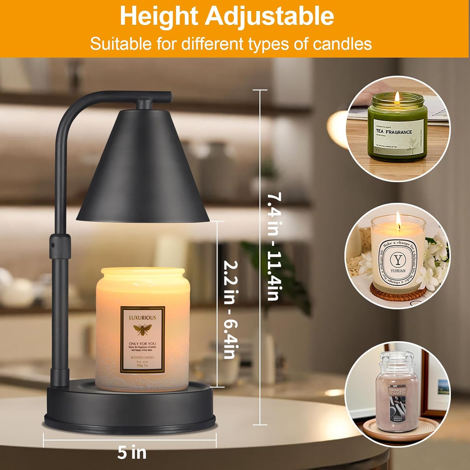 Mocosa Candle Warmer Lamp Adjustable Height Gift for Mom