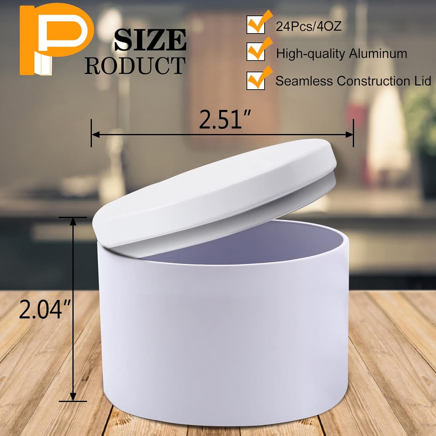BBAXI 24-Piece Matte White Candle Tin for DIY Storage Travel