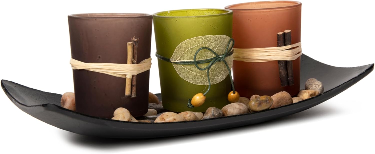 Elevate Your Space with 3 LED Tea Light Candle Holders in Earth Tones