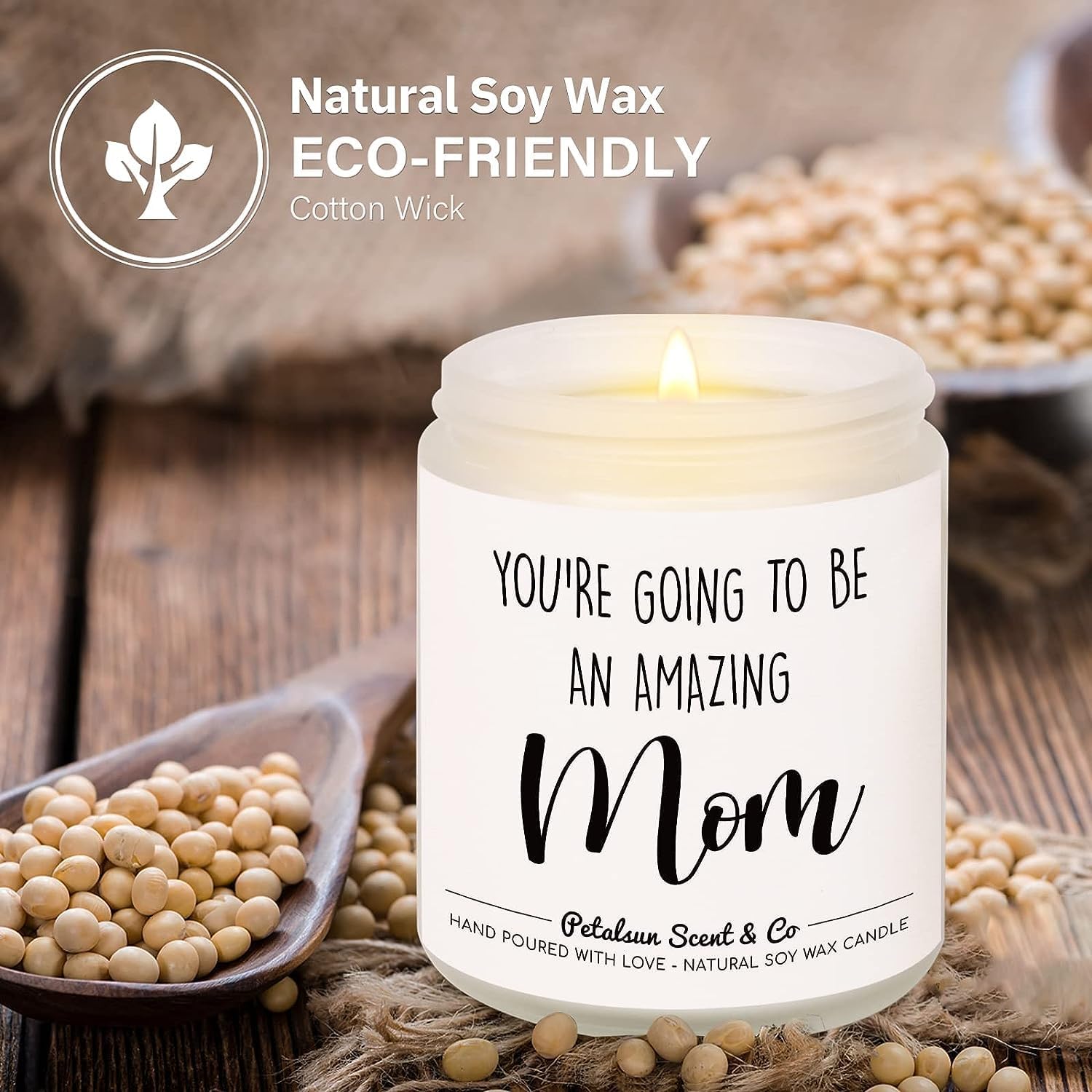 Petalsun Lavender Soy Candle for New Moms 7OZ